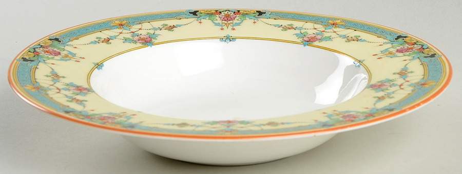 Daytona Turquoise Rim Soup Bowl by Royal Worcester-1