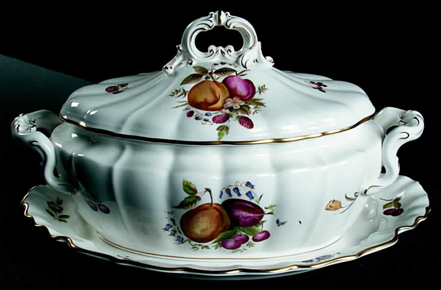 Delecta (Coburg Shape) Oval Tureen & Lid with Underplate by Royal Worcester-1