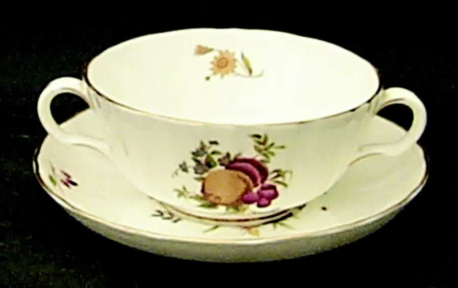 Delecta (Coburg Shape) Flat Cream Soup Bowl & Saucer Set by Royal Worcester-1