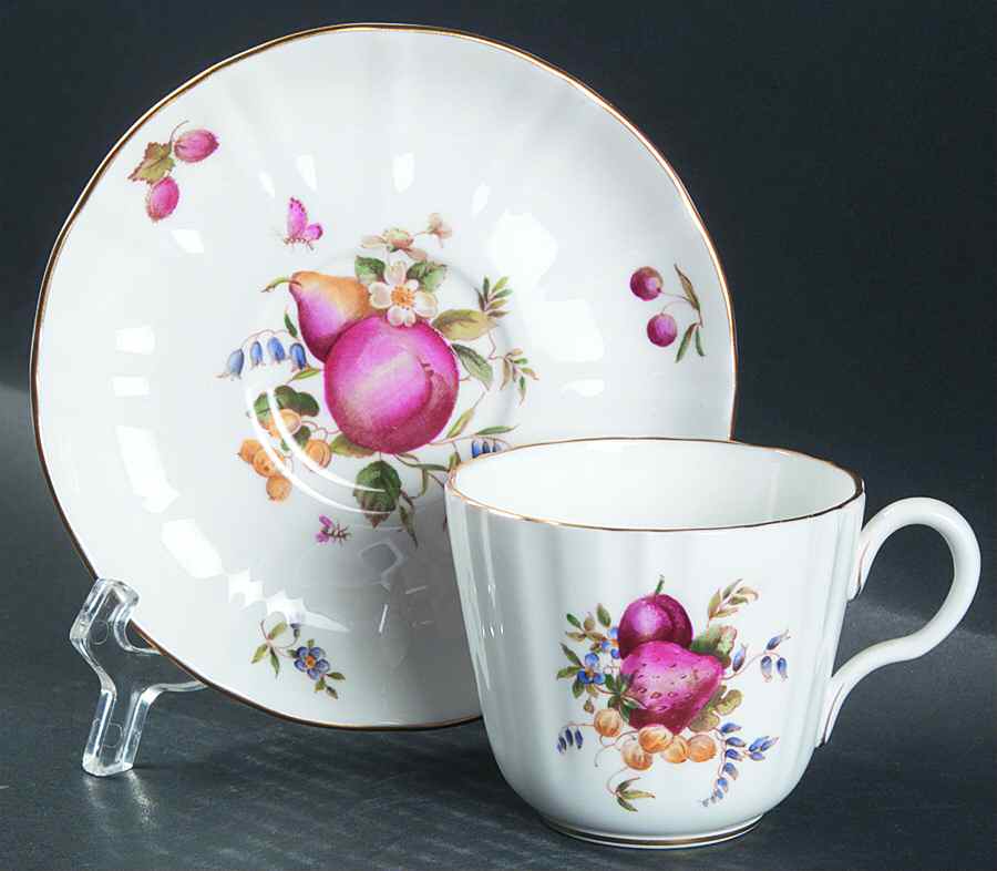 Delecta (Coburg Shape) Flat Cup & Saucer Set by Royal Worcester-1
