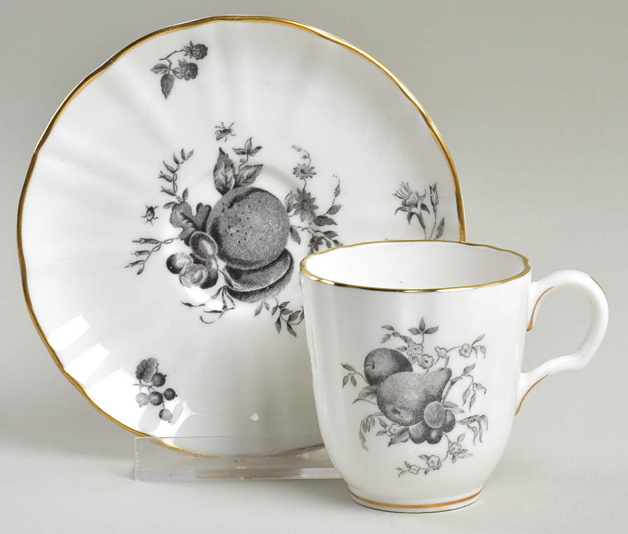 Delecta (Black Design) Footed Demitasse Cup & Saucer Set by Royal Worcester-1