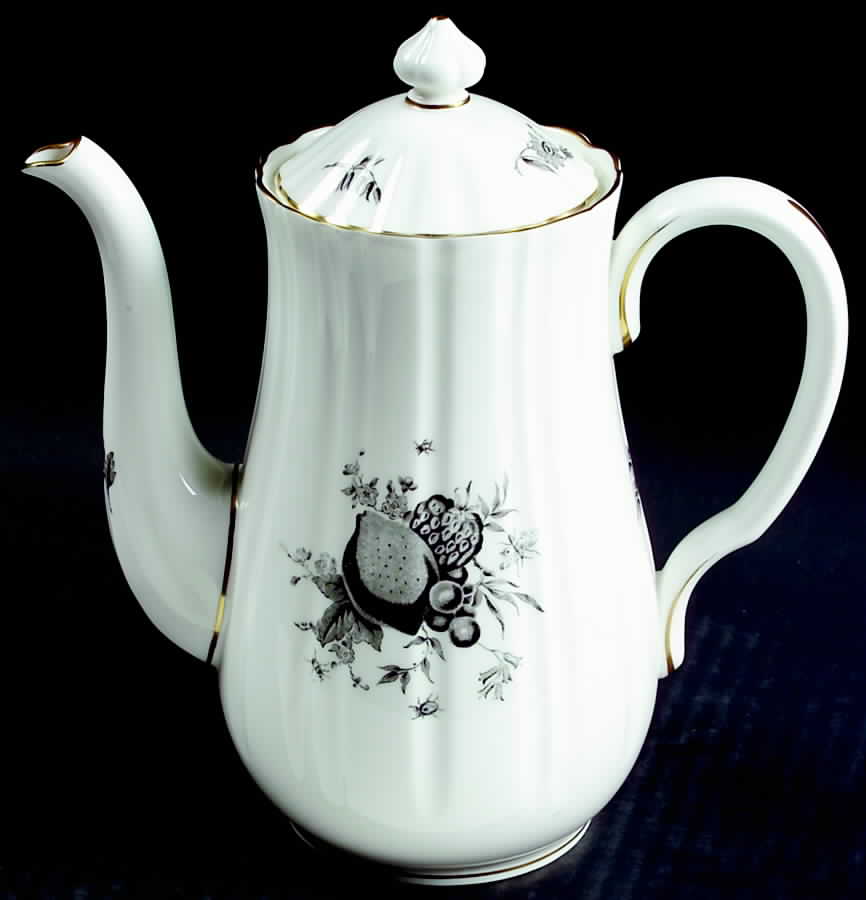 Delecta (Black Design) Coffee Pot & Lid by Royal Worcester-1