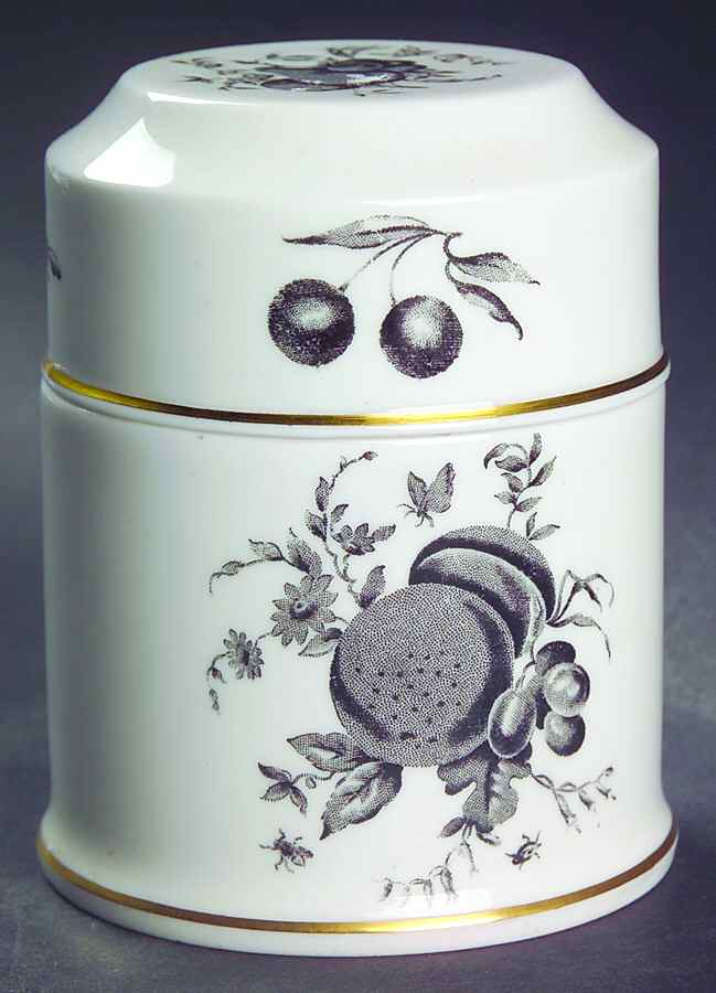 Delecta (Black Design) Small Round Bon Bon & Lid by Royal Worcester-1