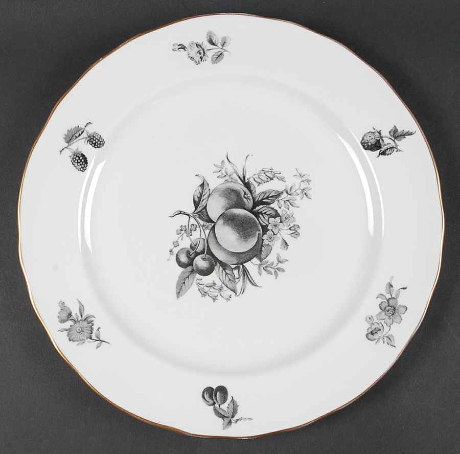 Delecta (Black Design) 12" Chop Plate (Round Platter) by Royal Worcester-1