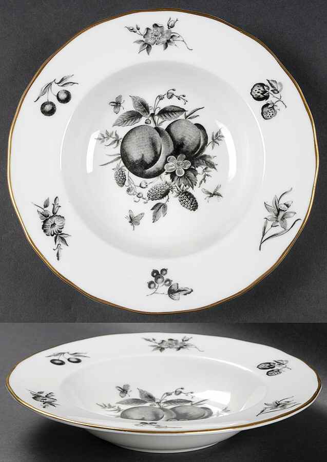 Delecta (Black Design) Rim Soup Bowl by Royal Worcester-1