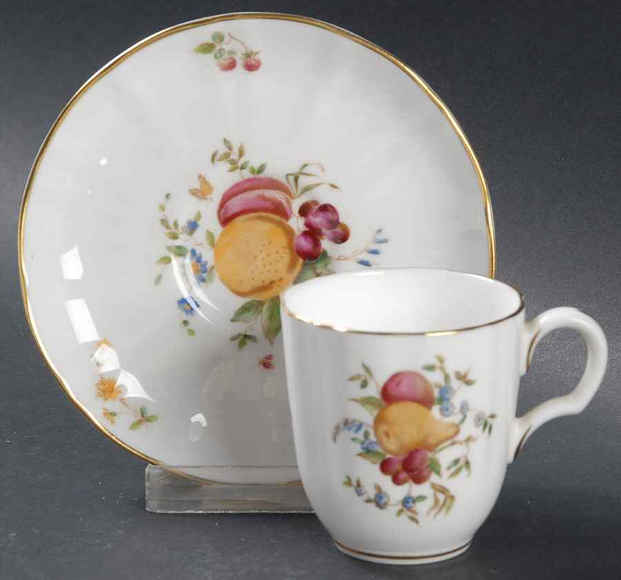 Delecta (Warmstry, Ribbed) Flat Demitasse Cup & Saucer Set by Royal Worcester-1