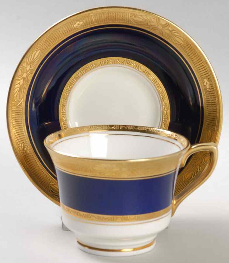Diana Blue Footed Demitasse Cup & Saucer Set by Royal Worcester-1
