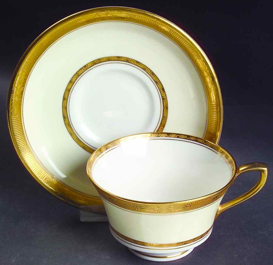 Diana Cream Footed Cup & Saucer Set by Royal Worcester-1