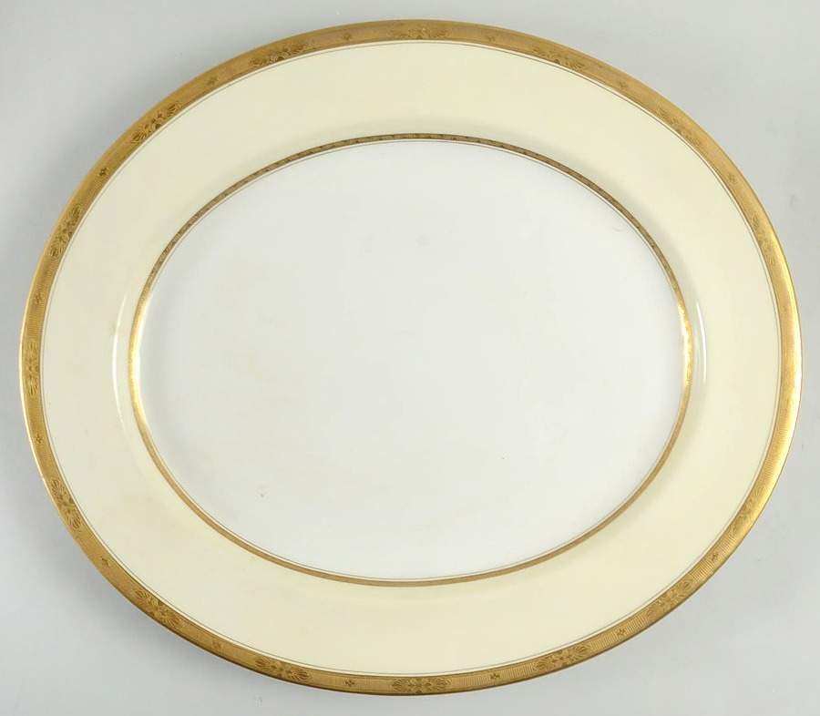 Diana Cream 17" Oval Serving Platter by Royal Worcester-1