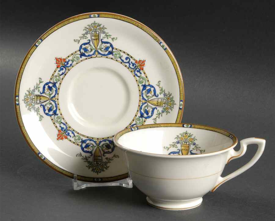 Doncaster Footed Cup & Saucer Set by Royal Worcester-1