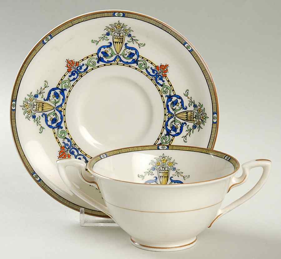 Doncaster Footed Bouillon Cup & Saucer by Royal Worcester-1