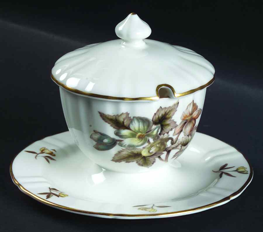Dorchester (Scalloped, Z2637) Jam/Jelly & Lid w/Attached Underplate by Royal Worcester-1
