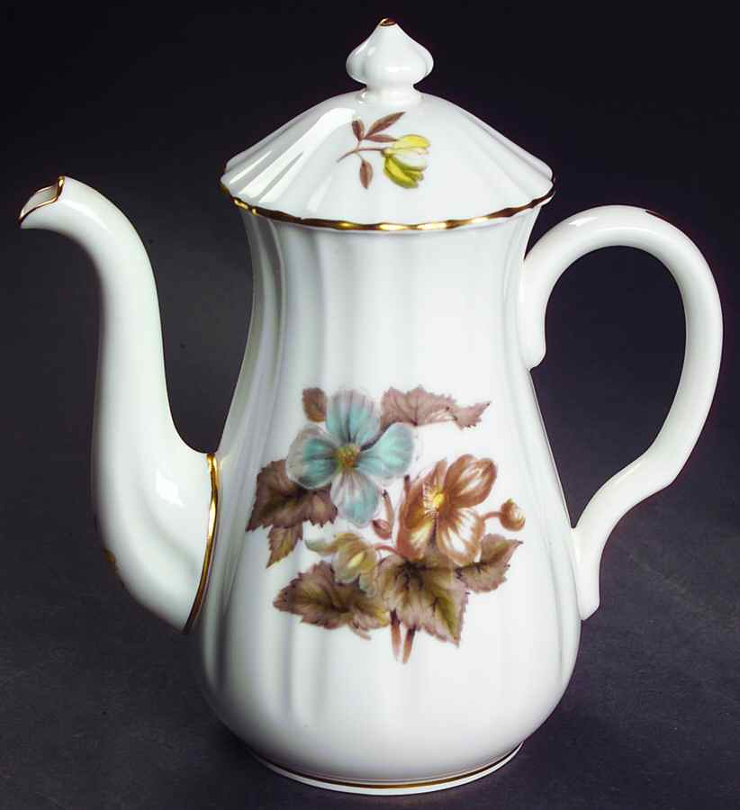 Dorchester (Scalloped, Z2637) Individual Coffee Pot & Lid by Royal Worcester-1