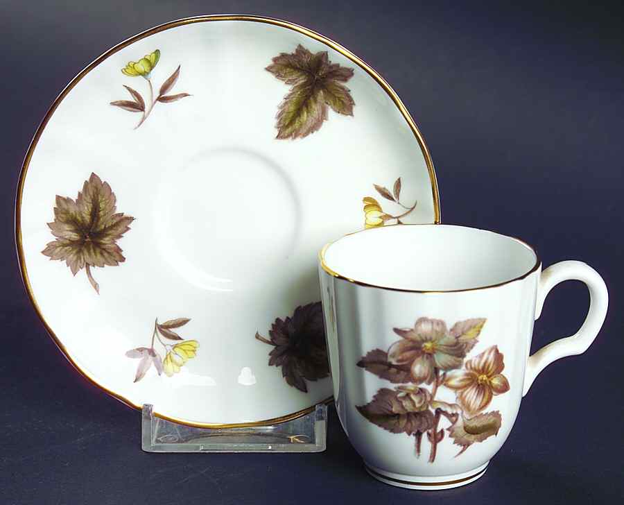 Dorchester (Scalloped, Z2637) Flat Demitasse Cup & Saucer Set by Royal Worcester-1