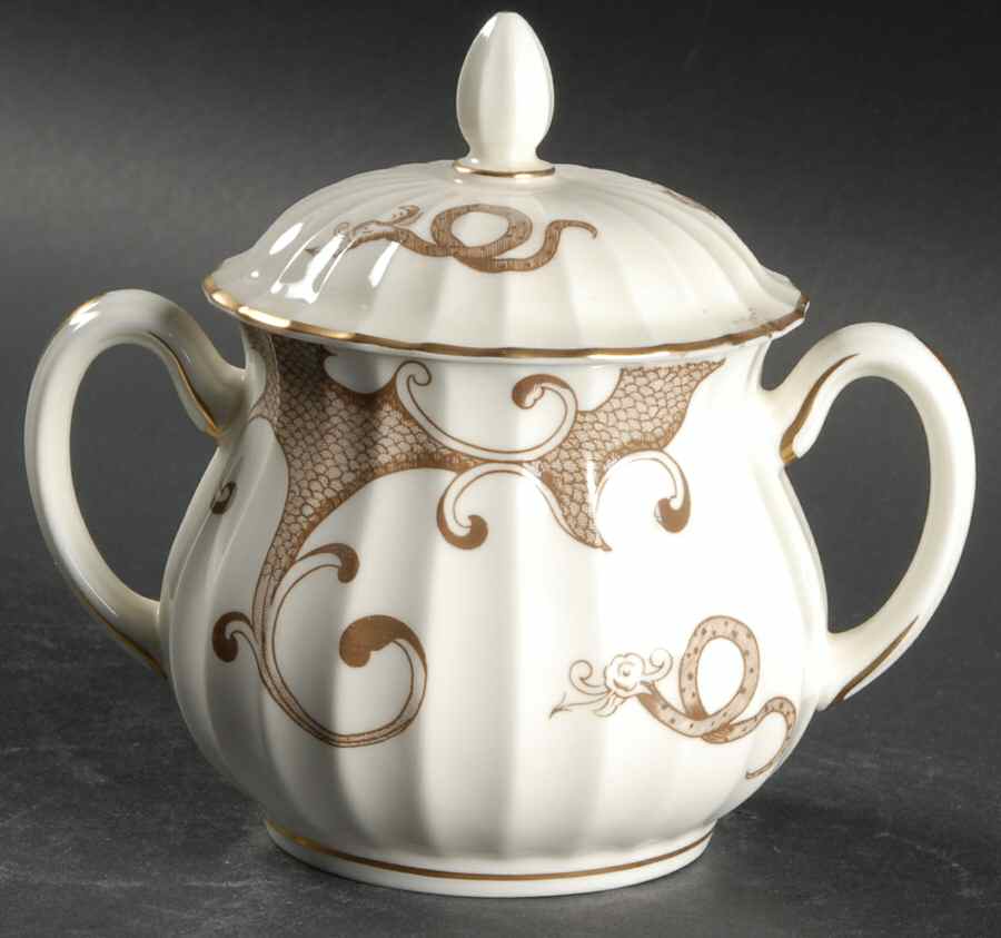 Dragon Sorrel Brown Sugar Bowl & Lid by Royal Worcester-1