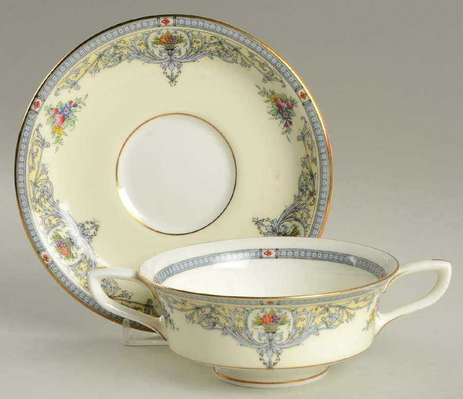 The Duchess Footed Cream Soup Bowl & Saucer Set by Royal Worcester-1