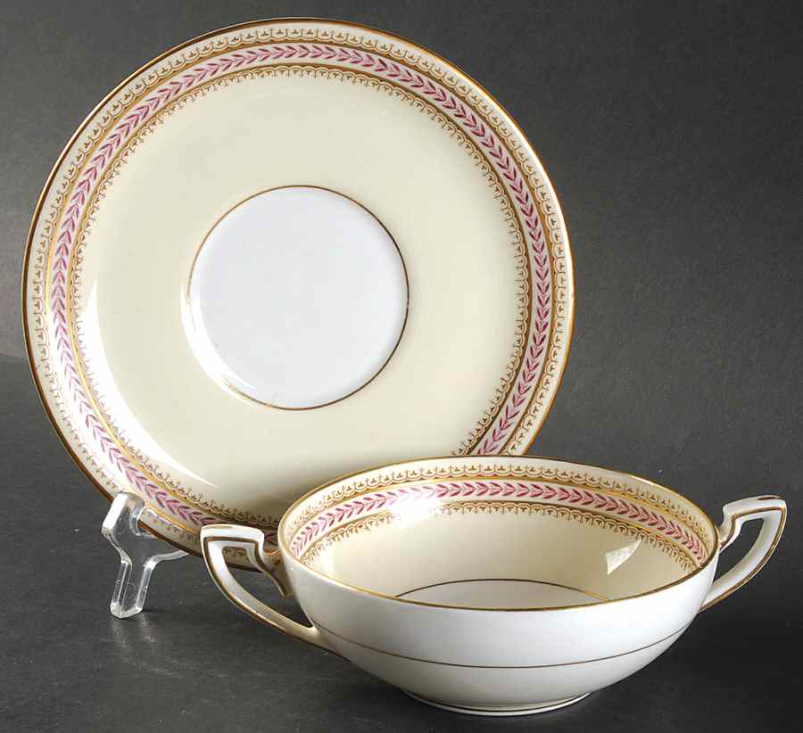 Eleanor Flat Cream Soup Bowl & Saucer Set by Royal Worcester-1