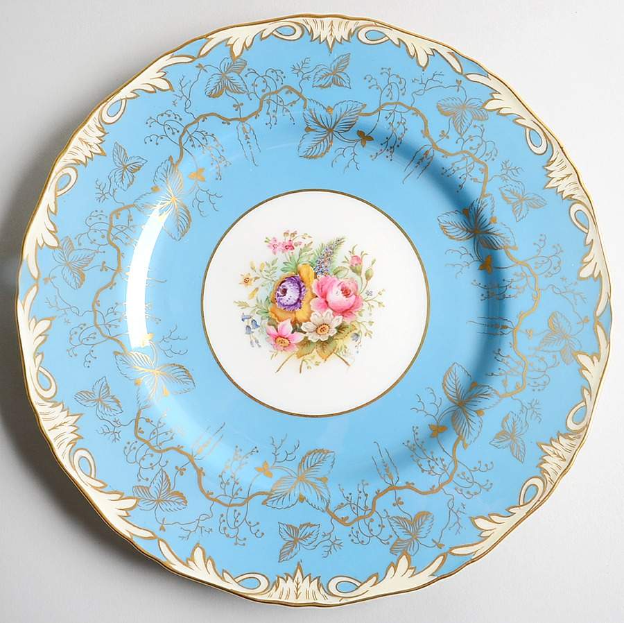 Elegant-Turquoise Dinner Plate by Royal Worcester-1