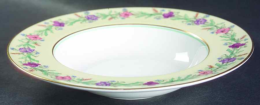 Elysian (Cream Border) Rim Soup Bowl by Royal Worcester-1