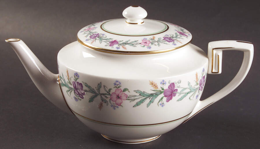 Elysian (White Body) Teapot & Lid by Royal Worcester-1