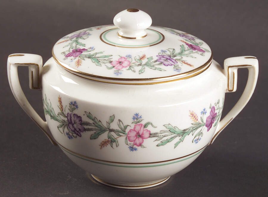 Elysian (White Body) Sugar Bowl & Lid by Royal Worcester-1