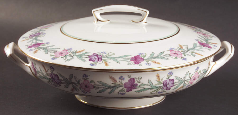 Elysian (White Body) Round Covered Vegetable by Royal Worcester-1