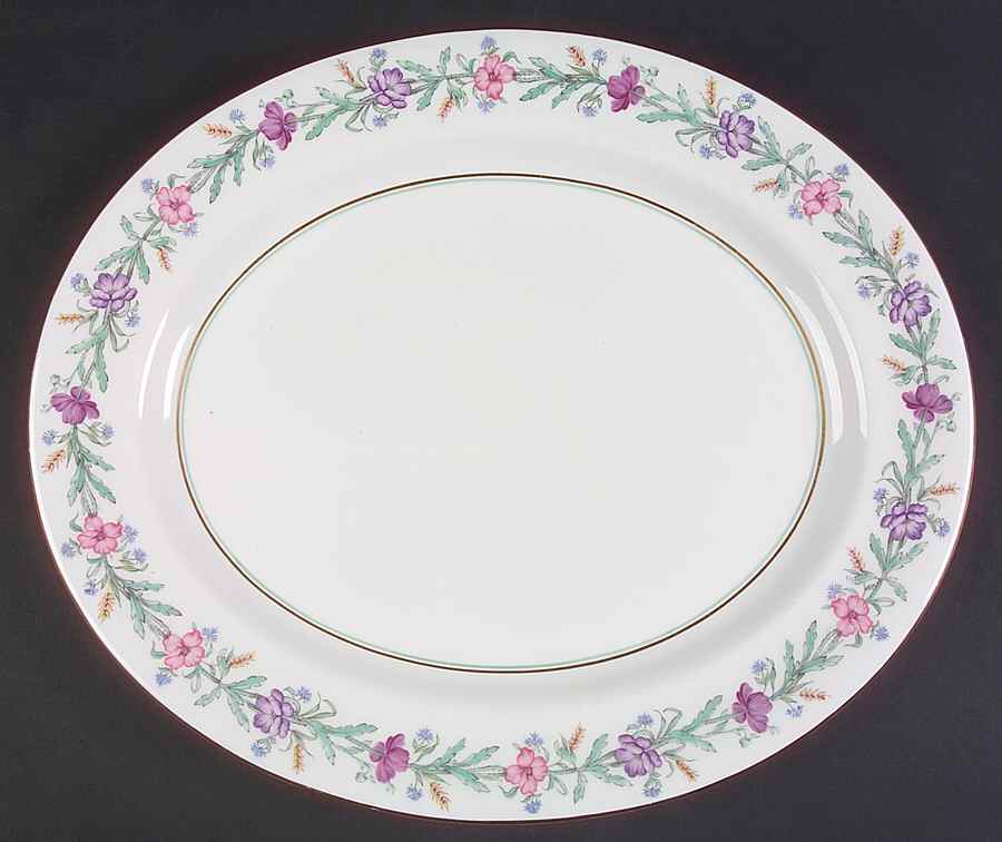 Elysian (White Body) 15" Oval Serving Platter by Royal Worcester-1