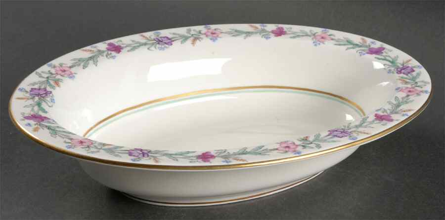 Elysian (White Body) 10" Oval Vegetable Bowl by Royal Worcester-1