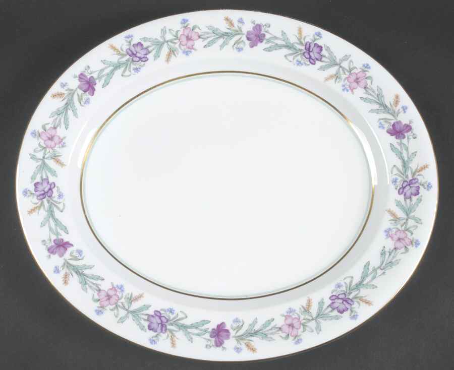 Elysian (White Body) 13" Oval Serving Platter by Royal Worcester-1