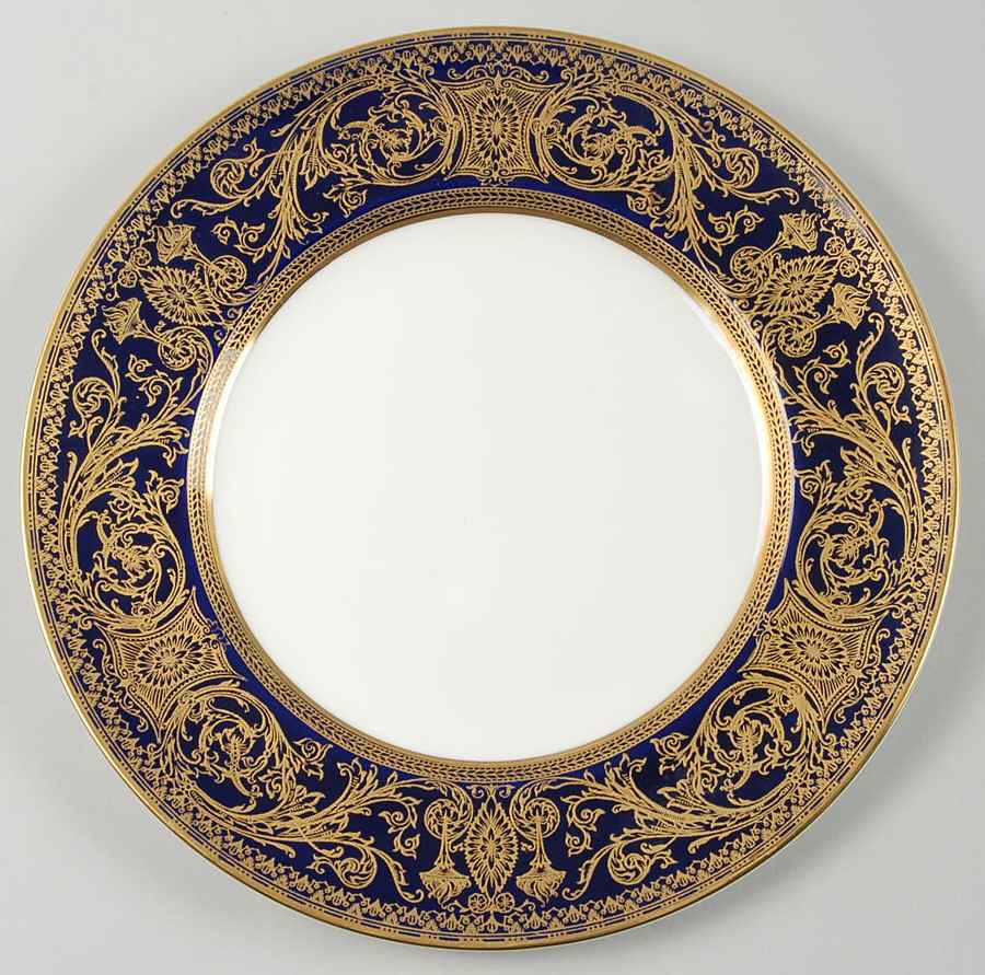 Embassy Cobalt Blue Gold Luncheon Plate by Royal Worcester-1