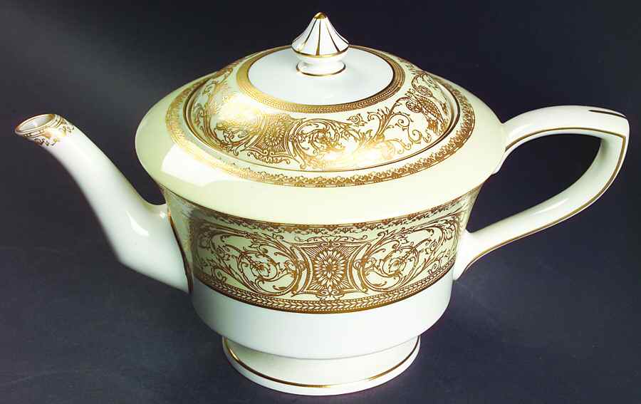 Embassy Cream Rim and Gold Teapot & Lid by Royal Worcester-1