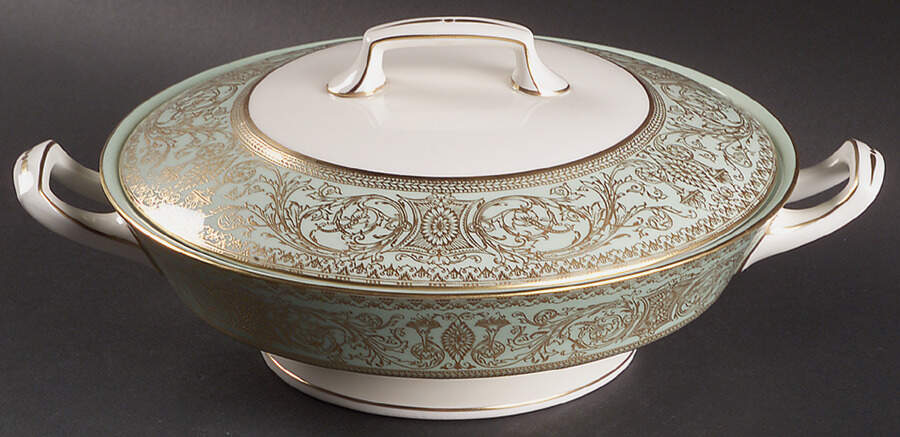 Embassy Light Green Round Covered Vegetable by Royal Worcester-1