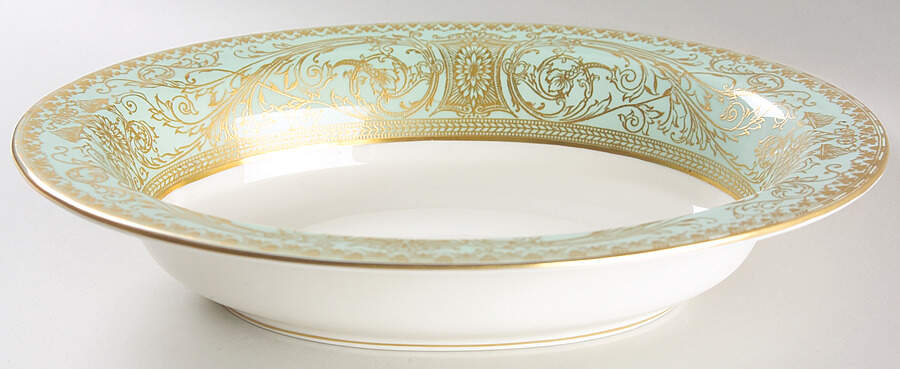 Embassy Light Green 10" Oval Vegetable Bowl by Royal Worcester-1