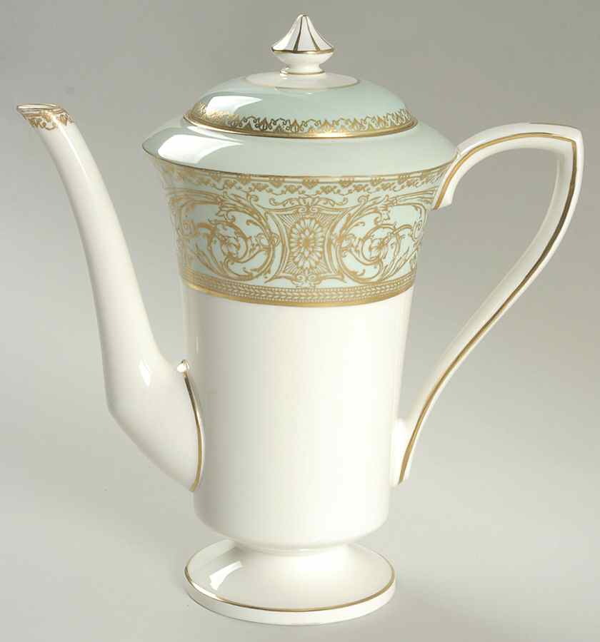 Embassy Light Green Coffee Pot & Lid by Royal Worcester-1