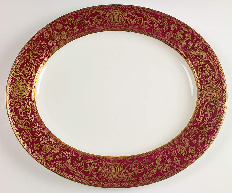 Embassy Ruby 17" Oval Serving Platter by Royal Worcester-1