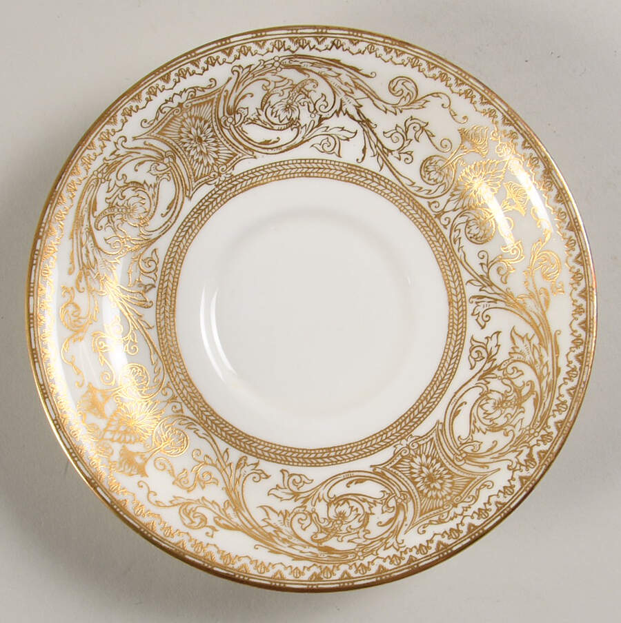 Embassy White and Gold Saucer for Cream Soup Bowl by Royal Worcester-1