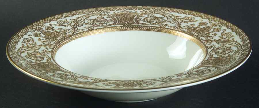 Embassy White and Gold Rim Soup Bowl by Royal Worcester-1