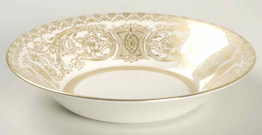 Embassy White and Gold Fruit/Dessert (Sauce) Bowl by Royal Worcester-1
