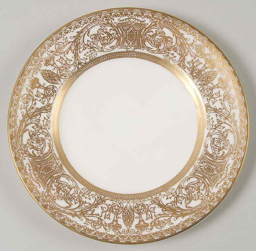 Embassy White and Gold Bread & Butter Plate by Royal Worcester-1