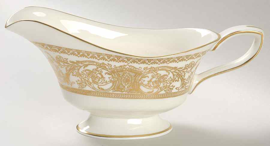 Embassy White and Gold Gravy Boat by Royal Worcester-1