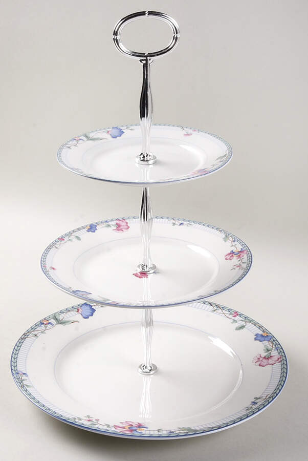 Engadine (No Inner Verge) 13 7/8"-14 1/4" 3-Tiered Serving Tray(DP,SP,BB) HC by Royal Worcester-1