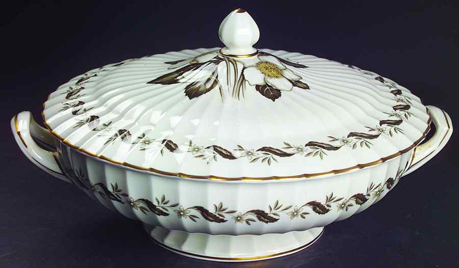 Engadine (No Inner Verge) Round Covered Vegetable by Royal Worcester-1