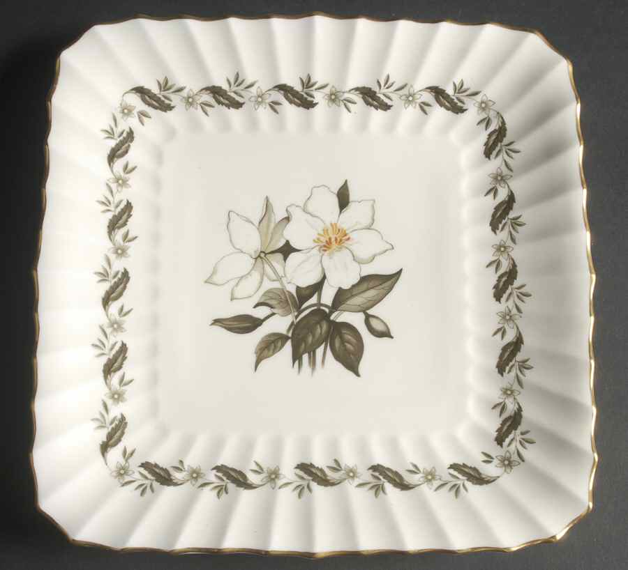 Engadine (No Inner Verge) Square Cake Plate by Royal Worcester-1