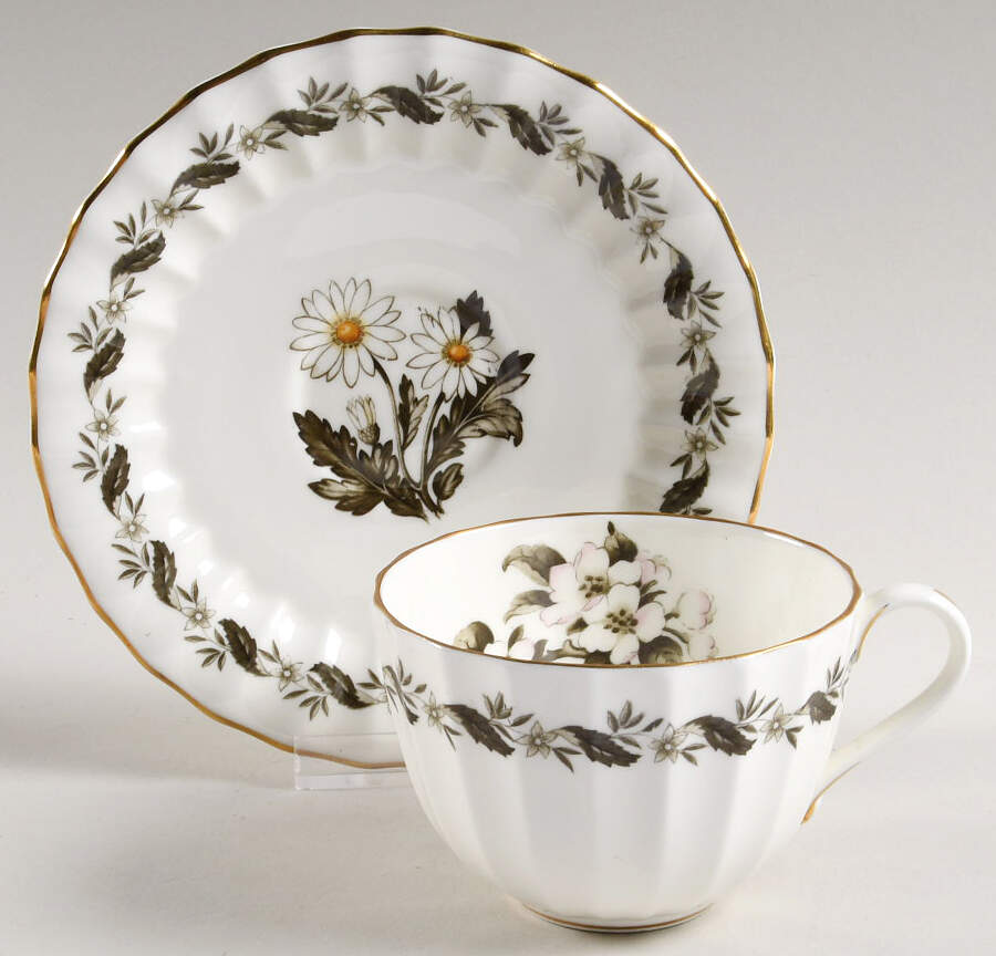 Engadine (Inner Verge) Flat Cup & Saucer Set by Royal Worcester-1