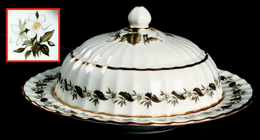 Engadine (Inner Verge) Round Covered Butter by Royal Worcester-1