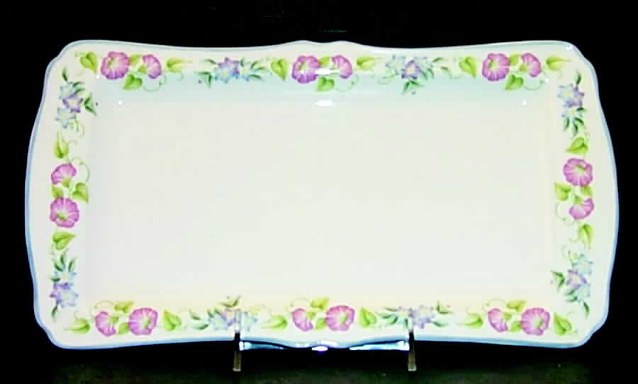 English Garden (Blue Trim) Large Sandwich Tray by Royal Worcester-1