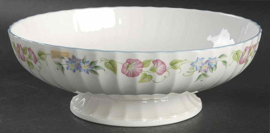 English Garden (Blue Trim) 9" Round Vegetable Bowl by Royal Worcester-1
