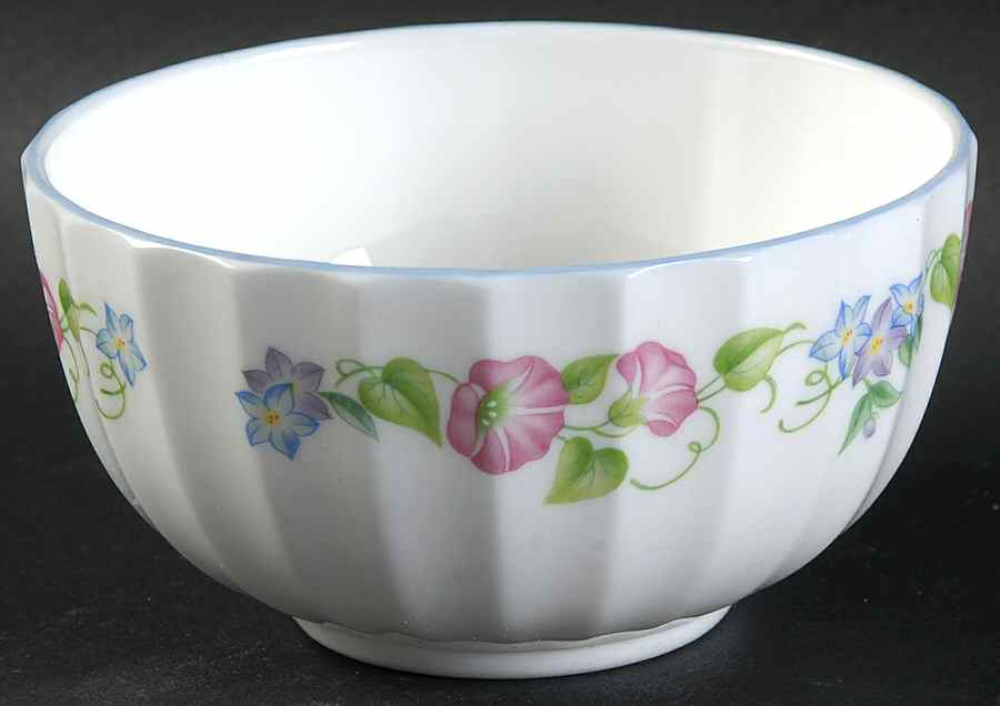 English Garden (Blue Trim) Mini Open Sugar Bowl by Royal Worcester-1