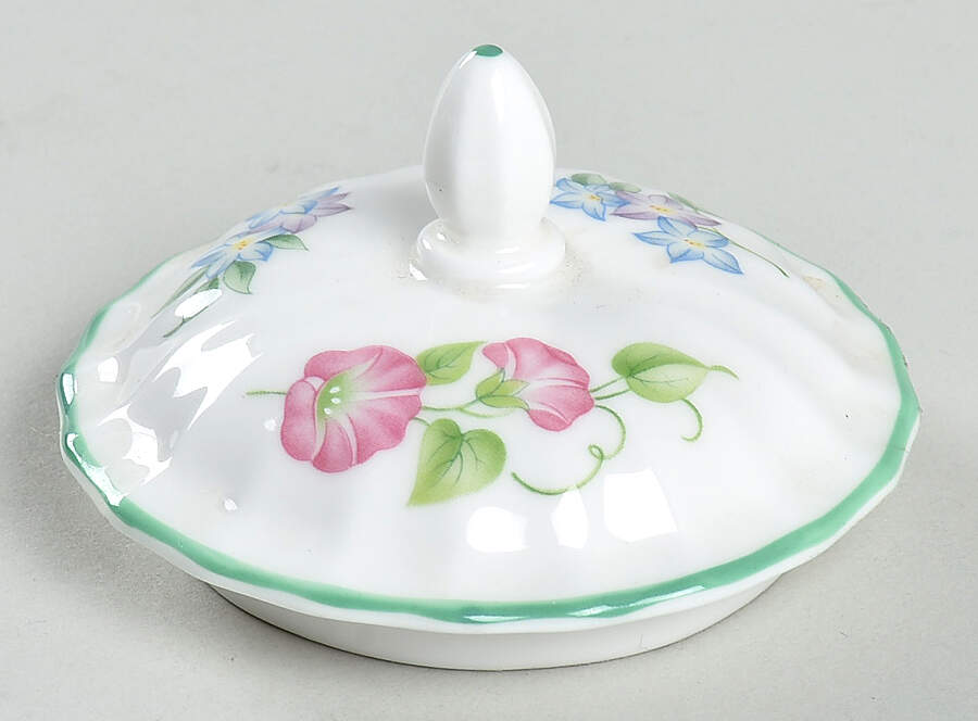 English Garden (Green Trim) Lid for Mini Sugar Bowl by Royal Worcester-1