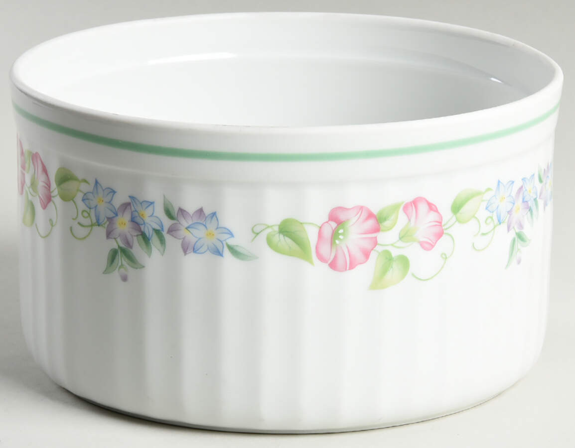 English Garden (Green Trim) 6" Souffle by Royal Worcester-1